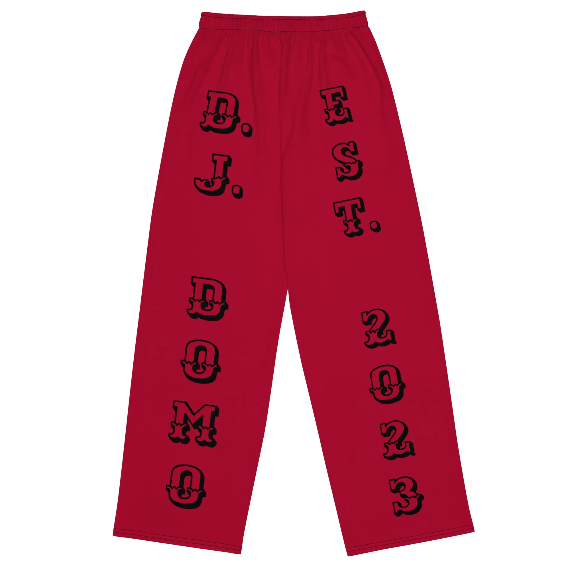 DJD GA- "It's A Atlanta Thang" Unisex 2 Tone Wide-Leg Pants Black/White/Red