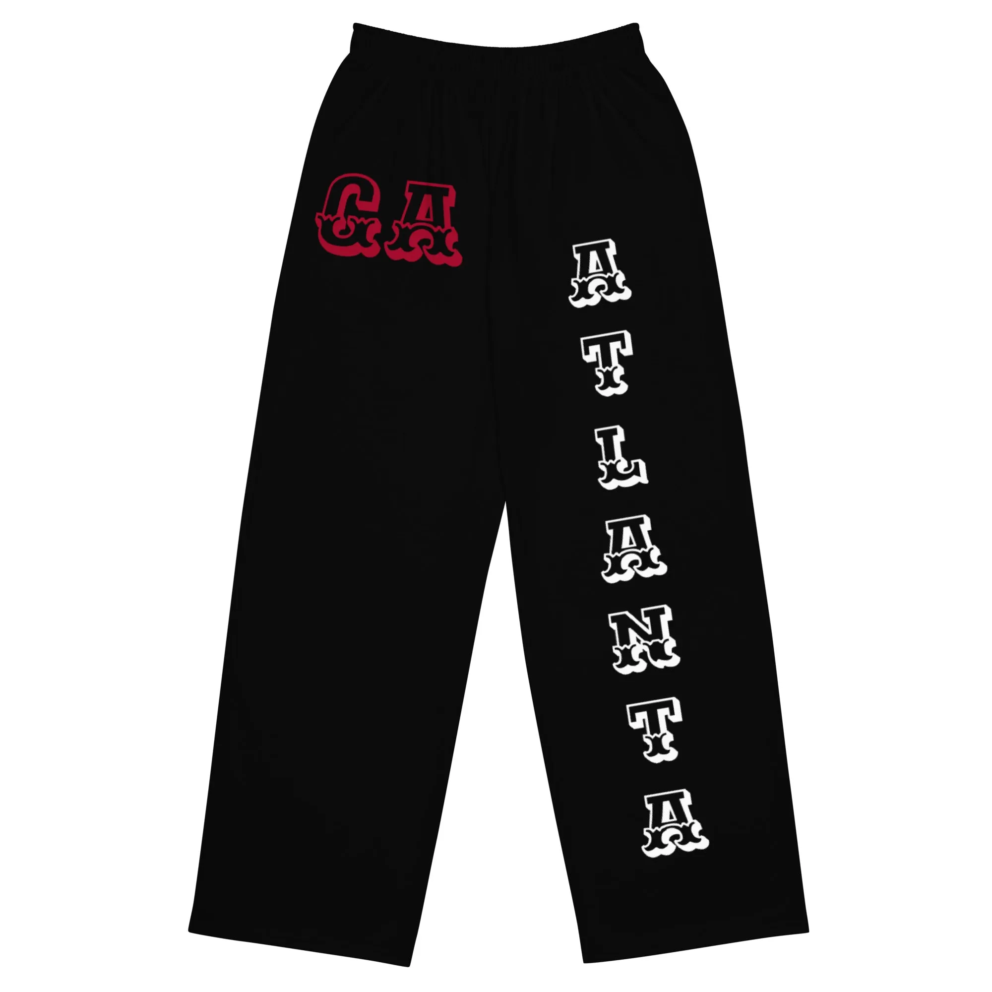 DJD GA- "It's A Atlanta Thang" Unisex Wide-Leg Pants Black/White/Red