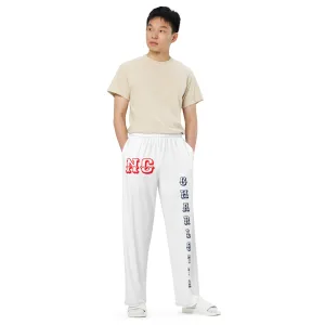 DJD NC- "It's A Charlotte Thang" Unisex Wide-Leg Pants White/Navy/Red