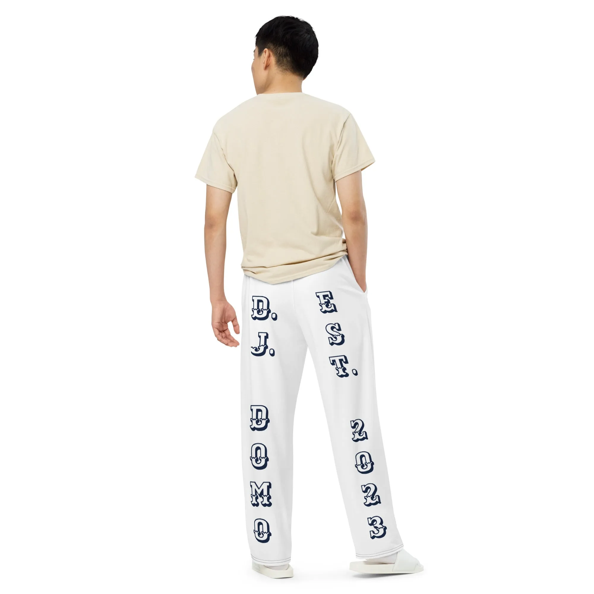 DJD NC- "It's A Charlotte Thang" Unisex Wide-Leg Pants White/Navy/Red