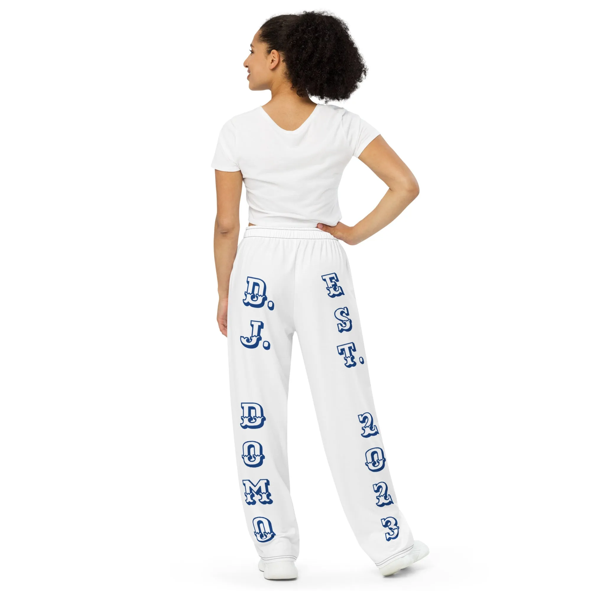 DJD VA- "It's A VA Beach Thang" Unisex 2 Tone Wide-Leg Pants Blue/White/Red
