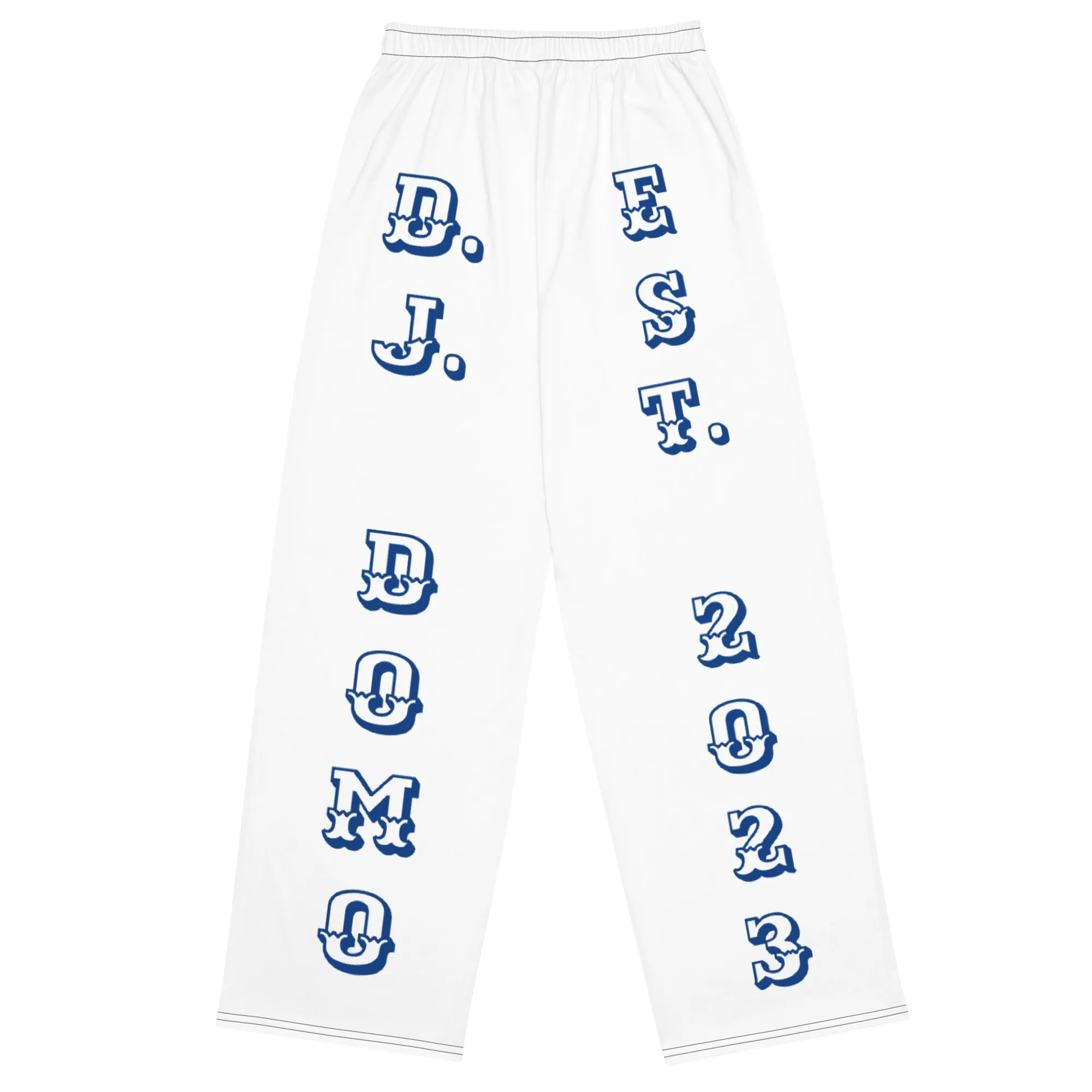 DJD VA- "It's A VA Beach Thang" Unisex 2 Tone Wide-Leg Pants Blue/White/Red