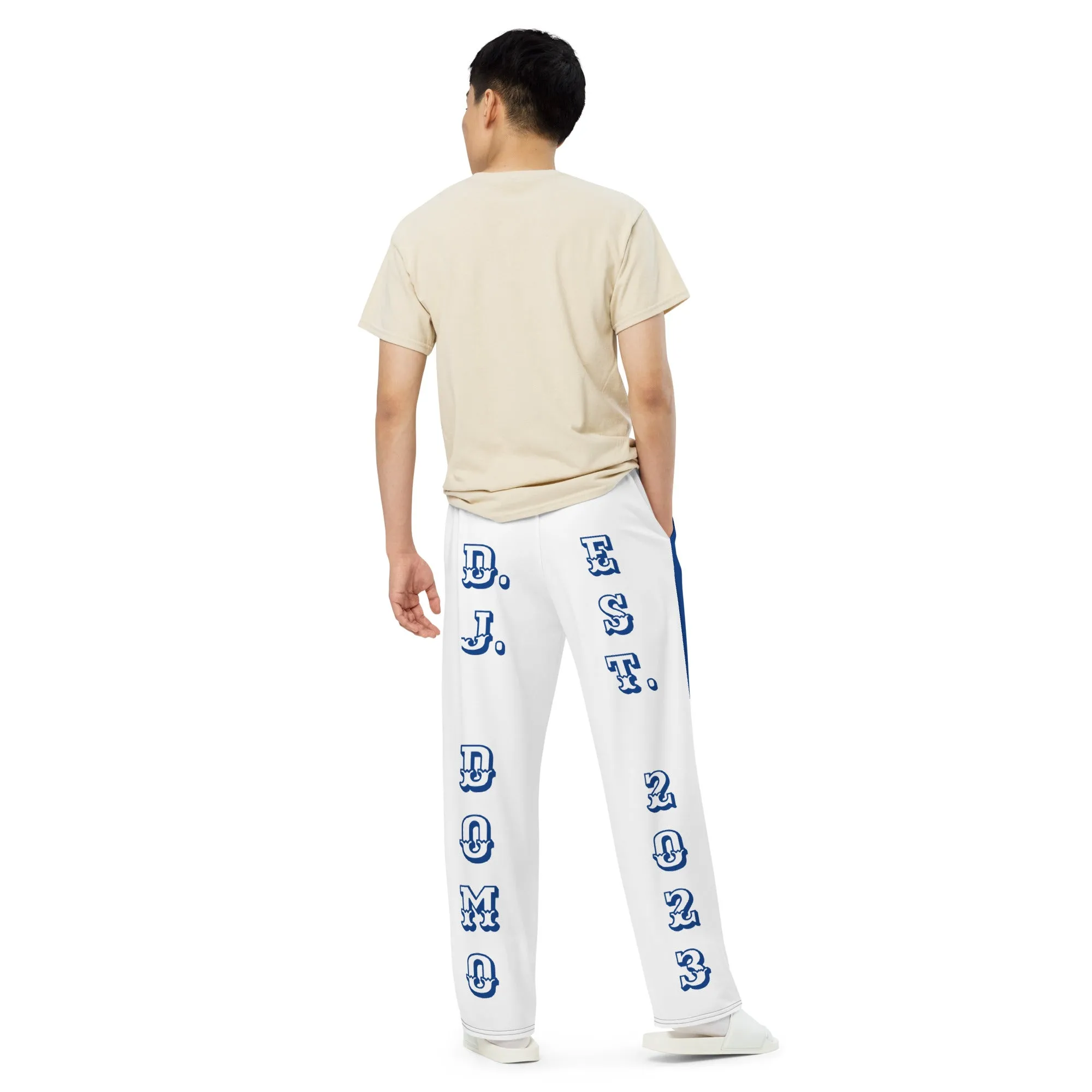 DJD VA- "It's A VA Beach Thang" Unisex 2 Tone Wide-Leg Pants Blue/White/Red