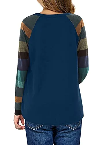 Dokotoo Blue Color Block Tunic Shirt - Girls Size 12-13