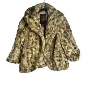 Dollhouse Womens Faux Fur Coat Large Leopard Print Outerwear new with tags $110
