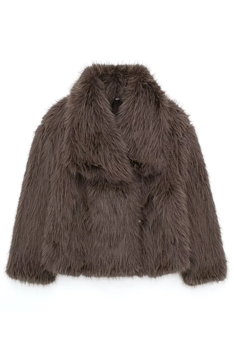DS3383 Vegan Fur Jacket Outerwear