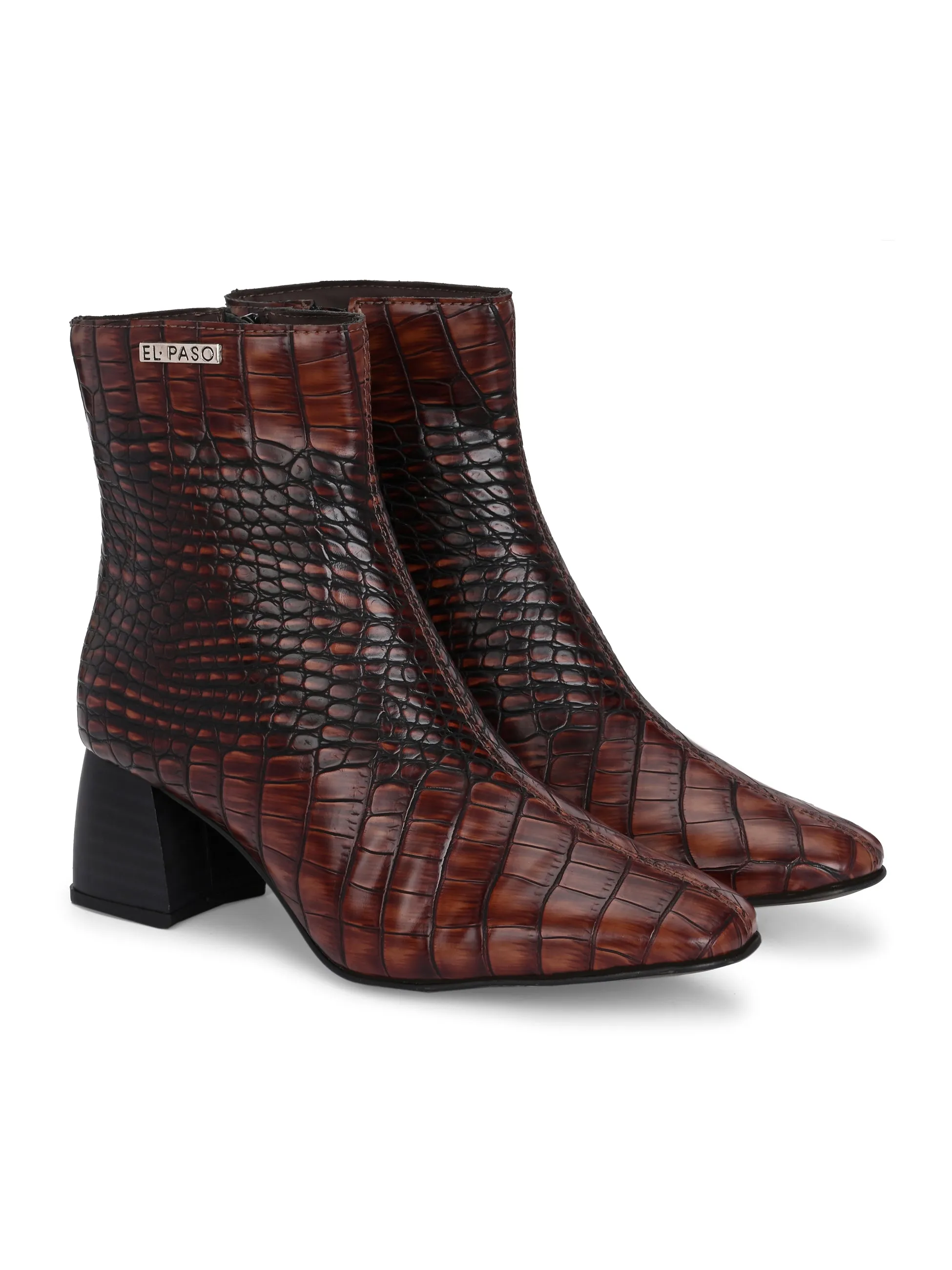 El Paso Women Faux Leather Casual Chelsea Boots