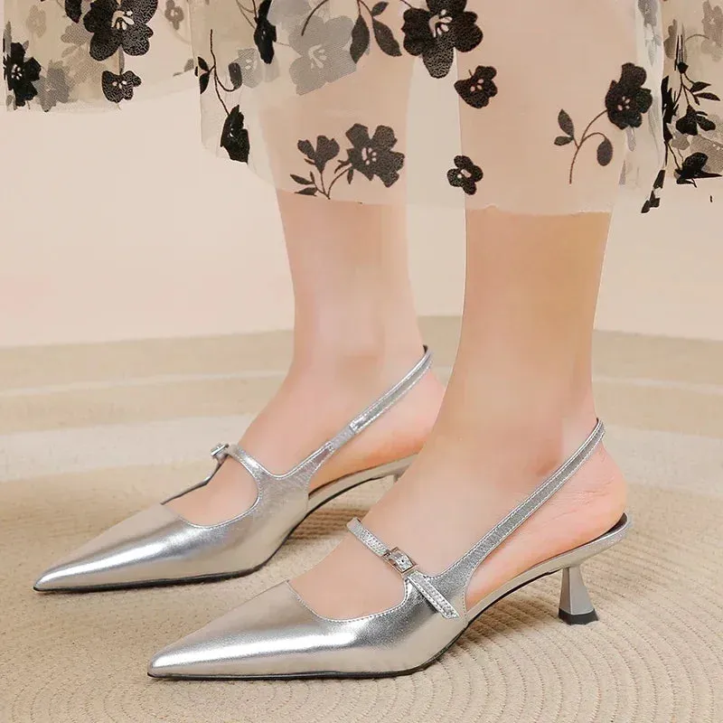 Elegant Pointed Toe Slingback Sandals for Women