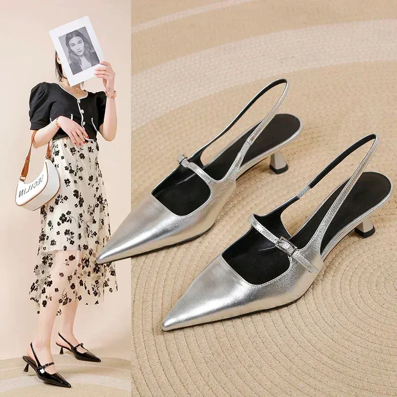 Elegant Pointed Toe Slingback Sandals for Women