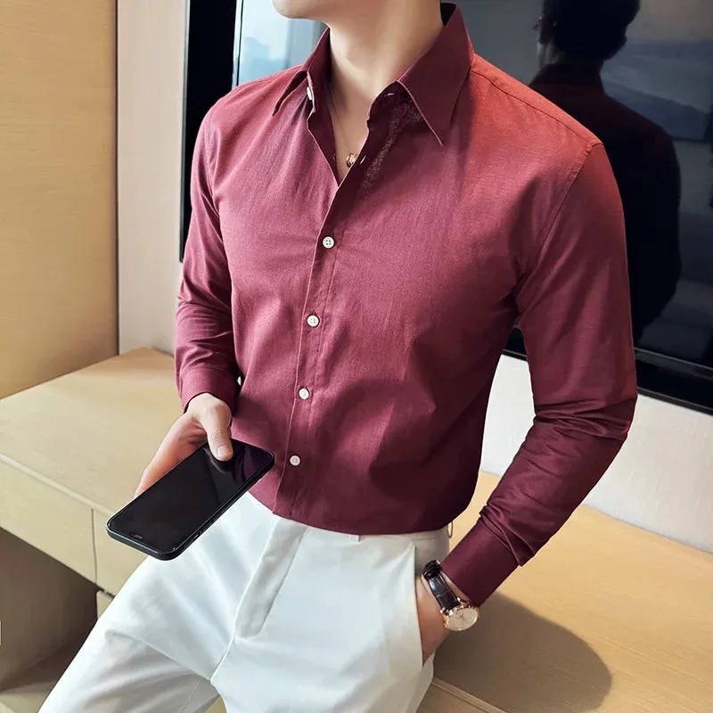 EliteWear Herren Langarmhemd