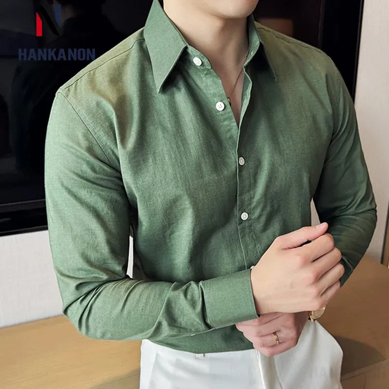EliteWear Herren Langarmhemd
