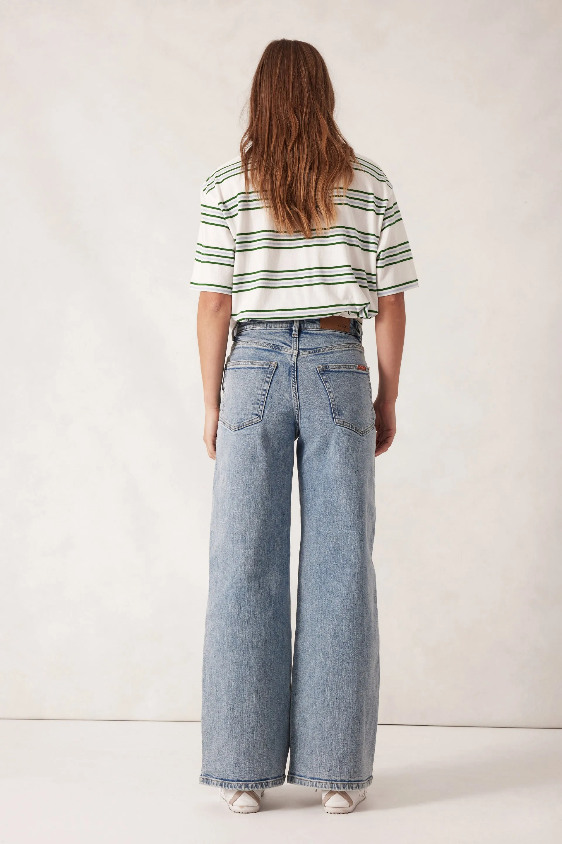 Evie Wide Leg Jean- Mid vintage blue
