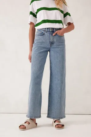 Evie Wide Leg Jean- Mid vintage blue