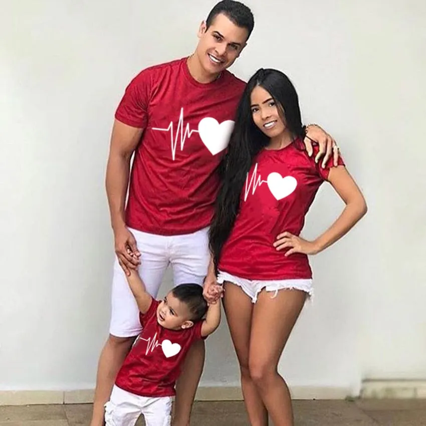 Family Matching T-shirt Heartbeat