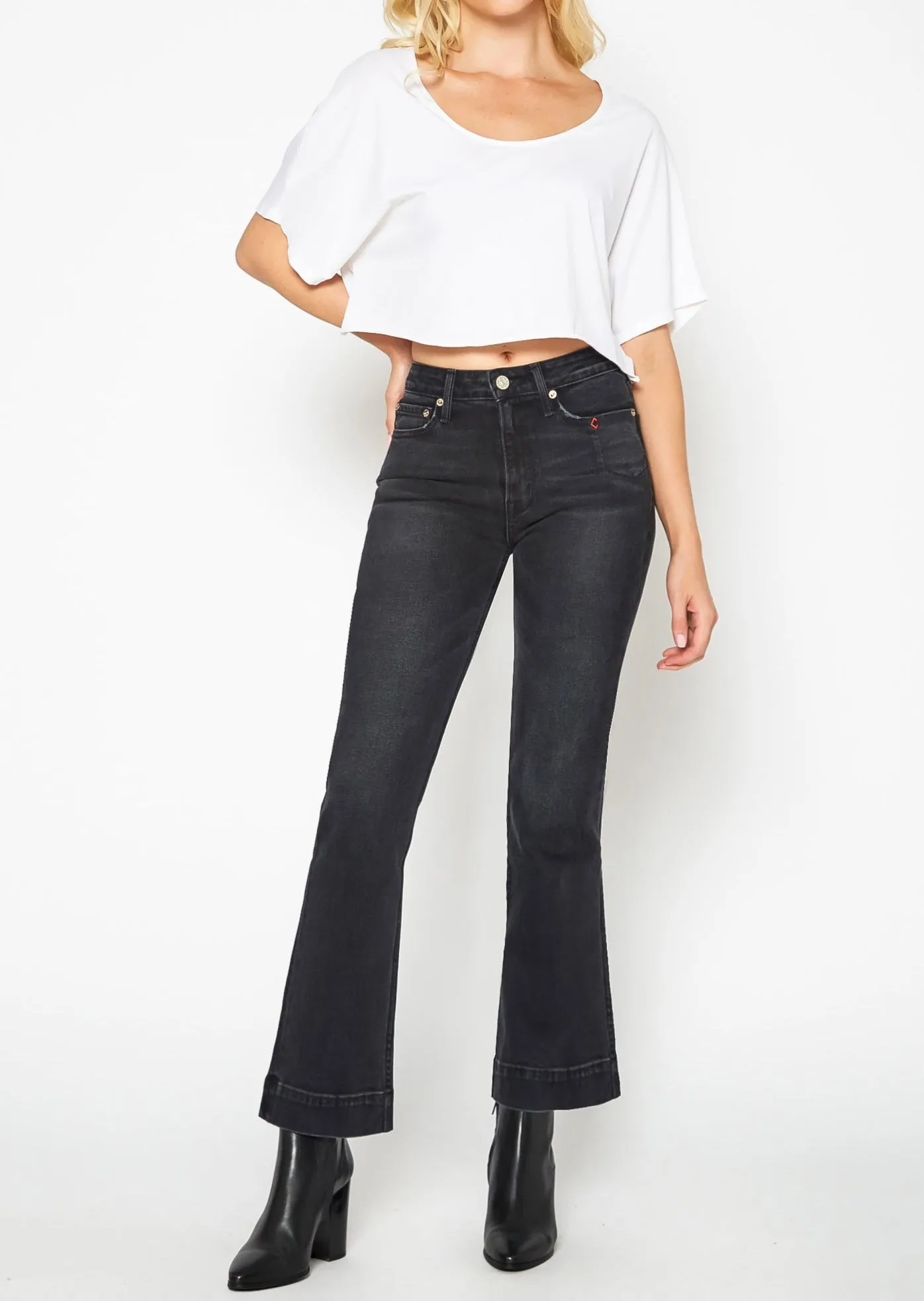 Farrah Utility Pocket Kick Flare Jeans