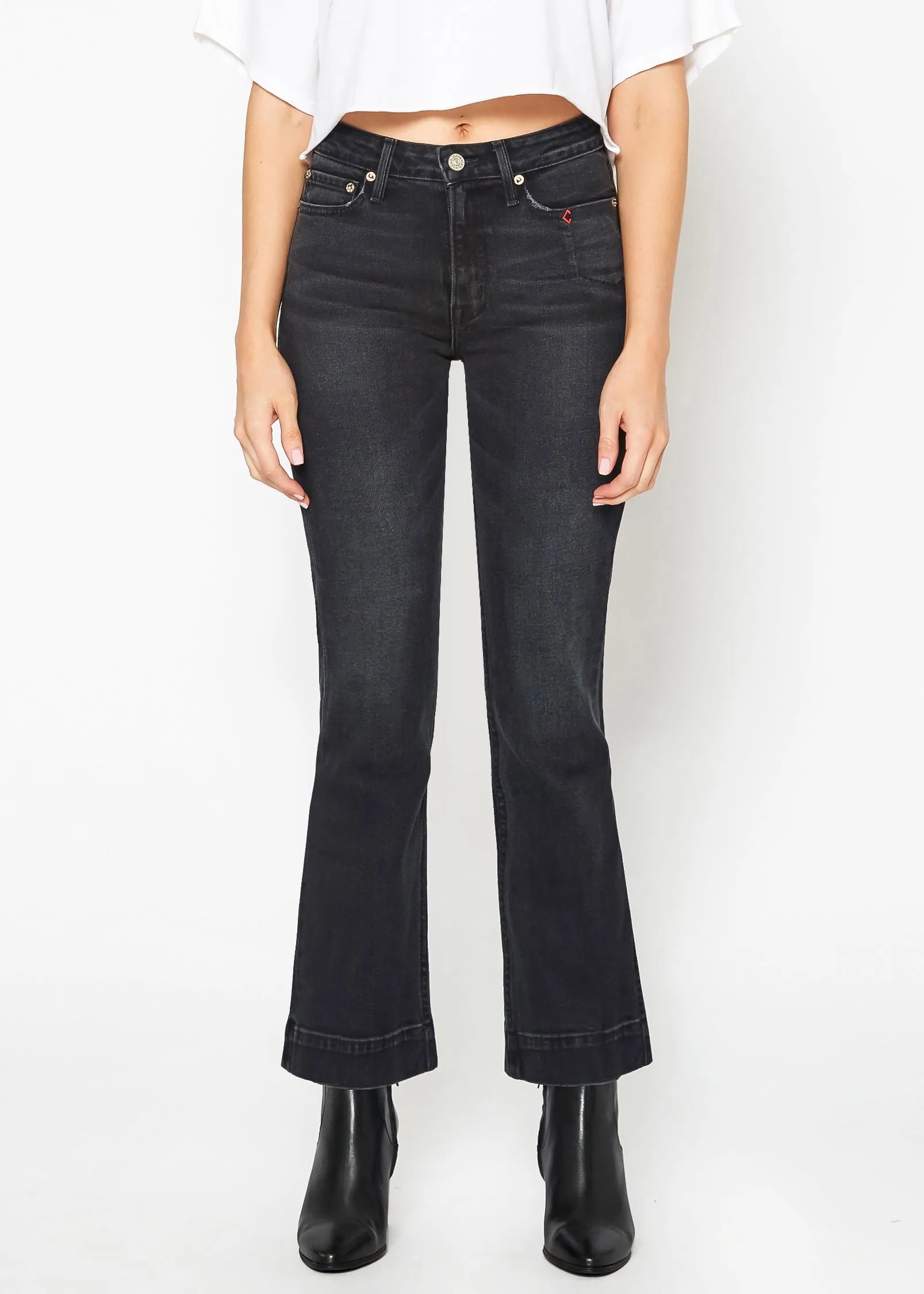 Farrah Utility Pocket Kick Flare Jeans