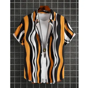 FashionFire Herrenhemd - Hawaiianisches Digitaldruck-Hemd für lässigen Stil