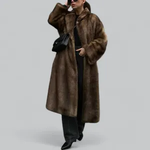Faux Fur Trench Coat for Women | Long Length, Warm & Stylish Outerwear for Cold Weather