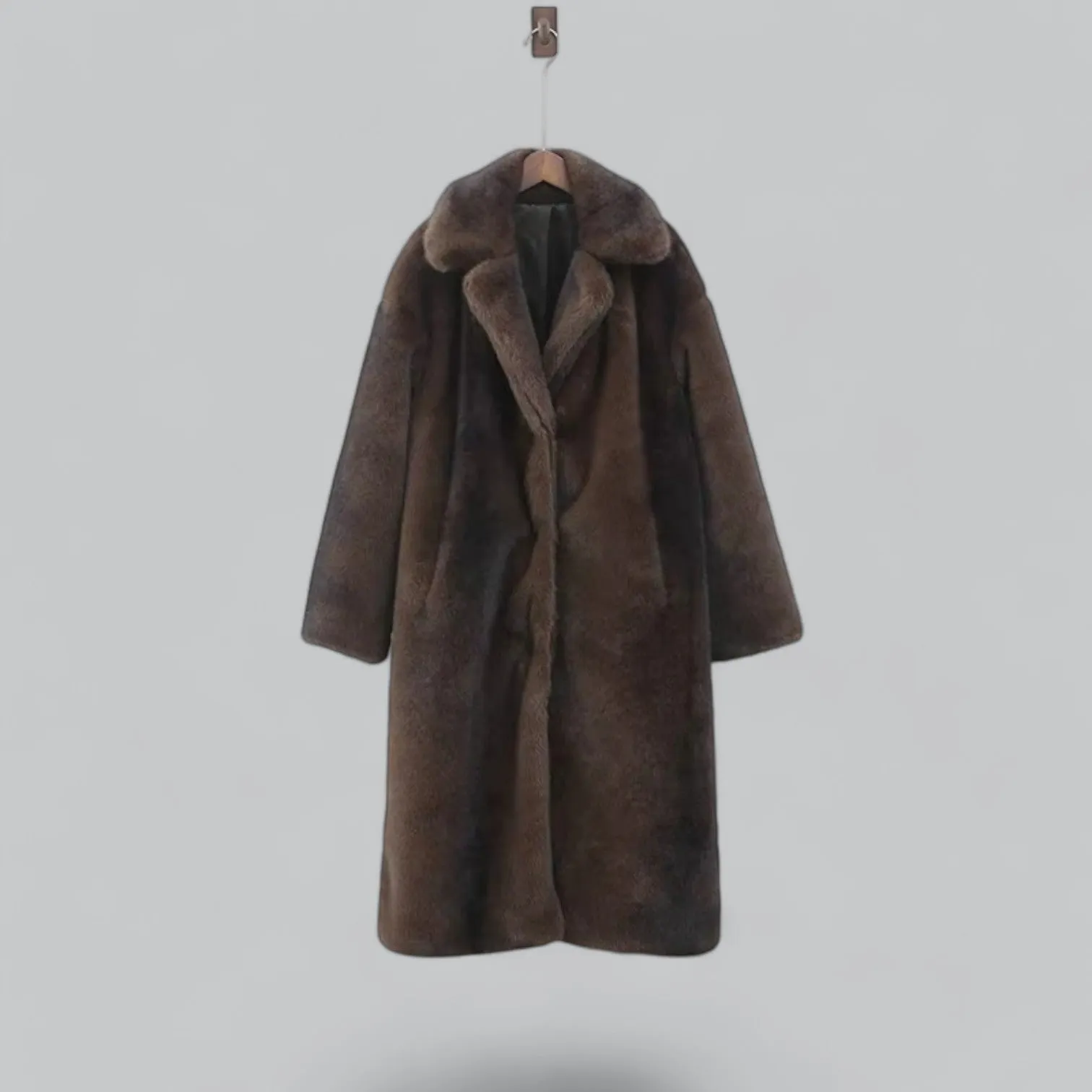 Faux Fur Trench Coat for Women | Long Length, Warm & Stylish Outerwear for Cold Weather