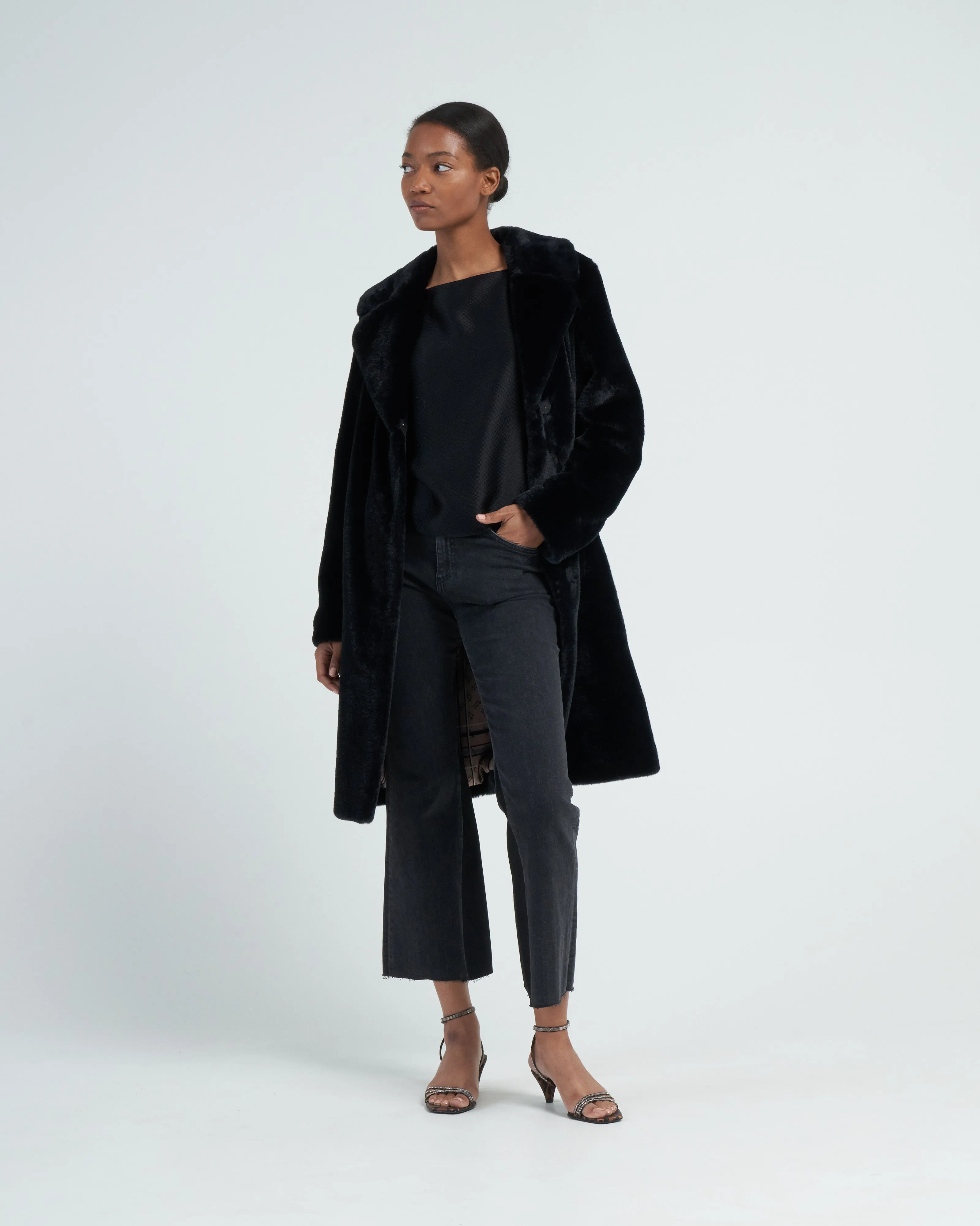 faux fur with foulard lining
