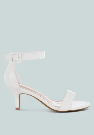 Faux Leather Kitten Heel Sandals By RUW