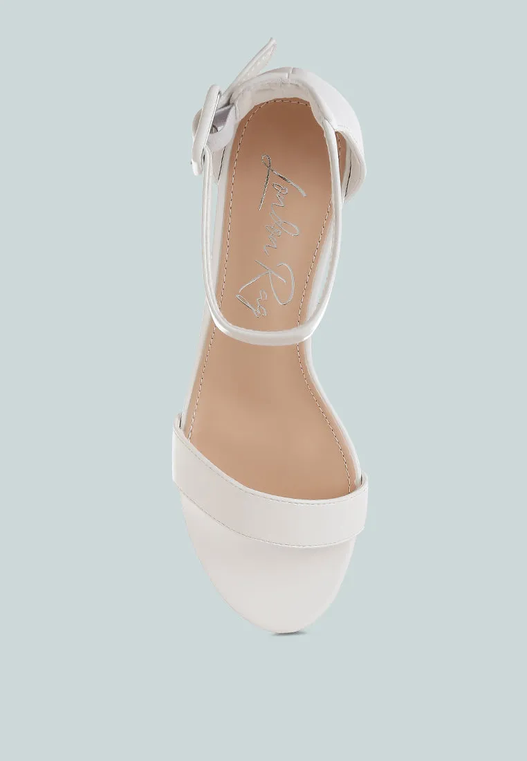 Faux Leather Kitten Heel Sandals By RUW