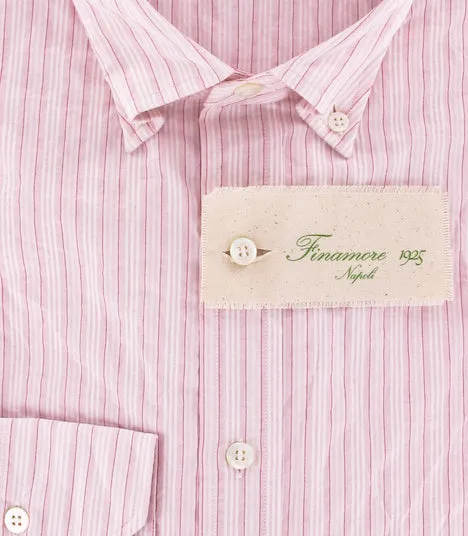 Finamore Napoli Pink Button-Front Shirt – Size: Medium US