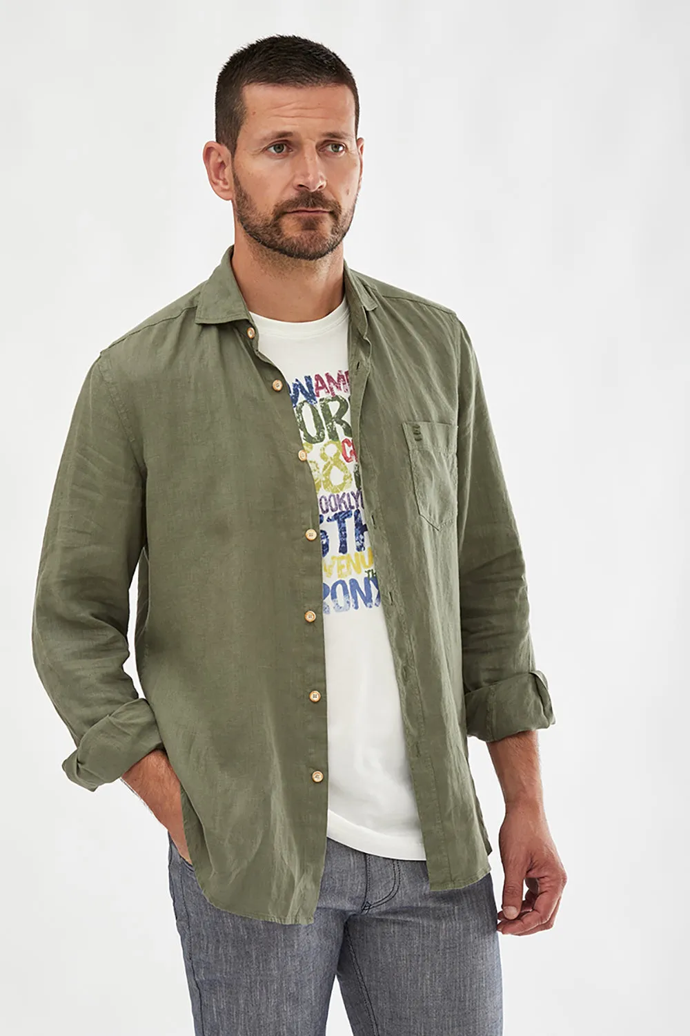 FLORENTINO LINEN L/S SHIRT 123743