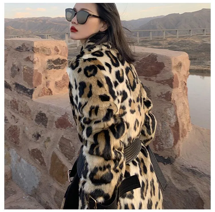Fluffy Faux Fur Double Breasted Trench Coat for a Warm and Edgy Look