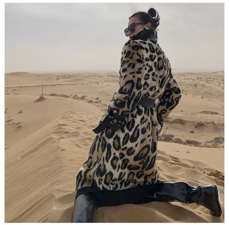 Fluffy Faux Fur Double Breasted Trench Coat for a Warm and Edgy Look