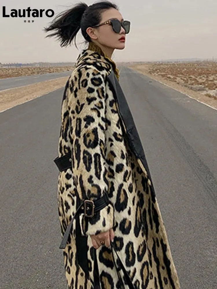 Fluffy Faux Fur Double Breasted Trench Coat for a Warm and Edgy Look