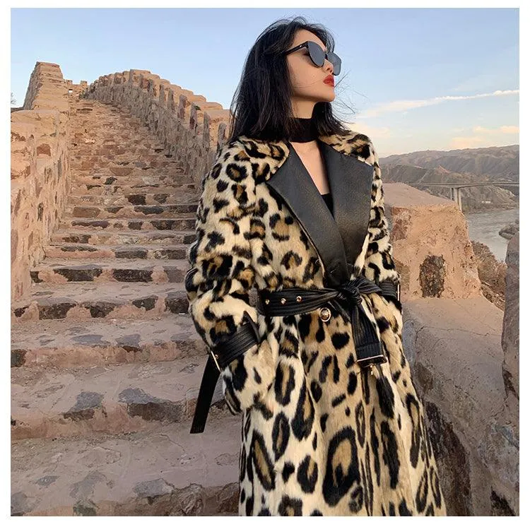 Fluffy Faux Fur Double Breasted Trench Coat for a Warm and Edgy Look