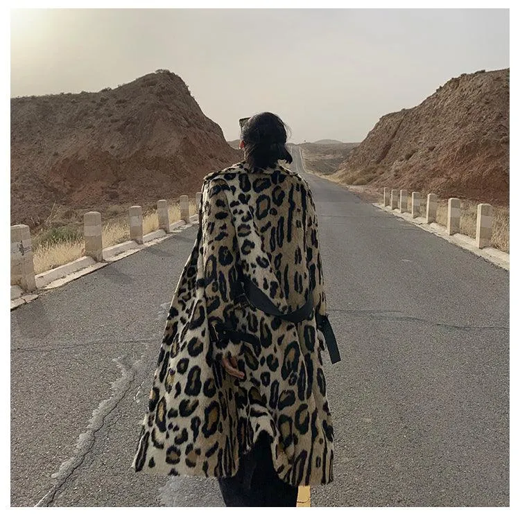 Fluffy Faux Fur Double Breasted Trench Coat for a Warm and Edgy Look