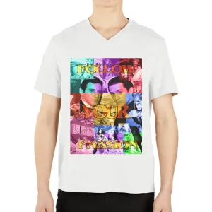 Follow Your Passion  Casual V-Neck Short Sleeve T-Shirts