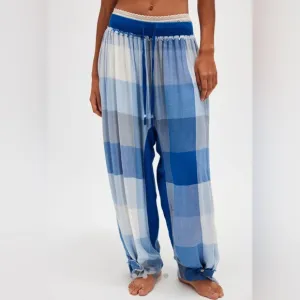 Free People Intimately Sugar Cookie Flannel Pants NWT