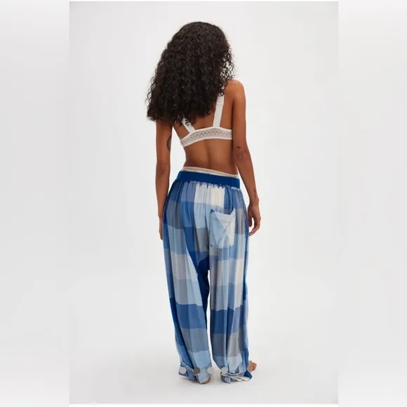 Free People Intimately Sugar Cookie Flannel Pants NWT