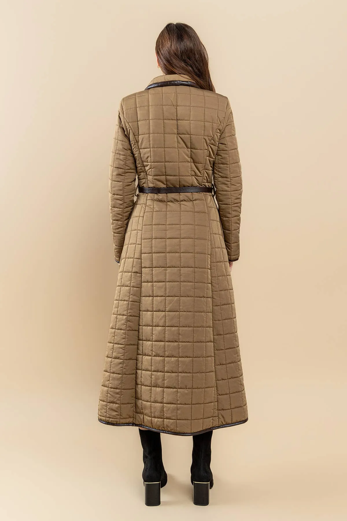 FULL SKIRT BUBBLE MAXI COAT: GOLD