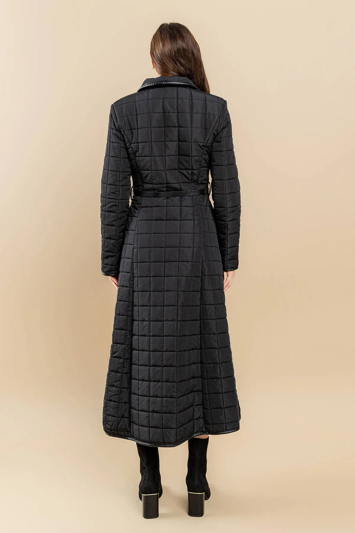 FULL SKIRT BUBBLE MAXI COAT: GOLD