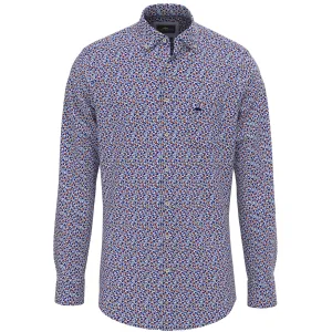 Fynch-Hatton Modern Floral Print Shirt - Navy