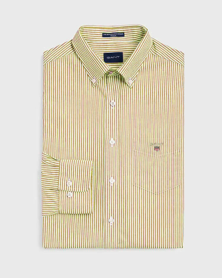 GANT Honey Gold Broadcloth Banker Button Down Shirt 3046500 Size M NWT