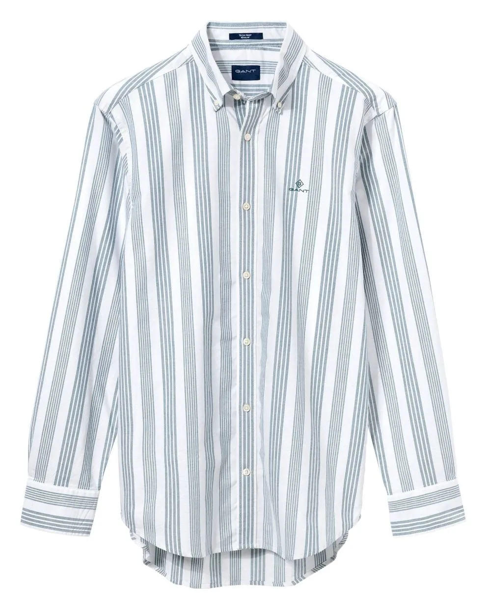 GANT Ivy Green Tech Prep Wide Stripe Button Down Shirt 3008420 Size M NWT