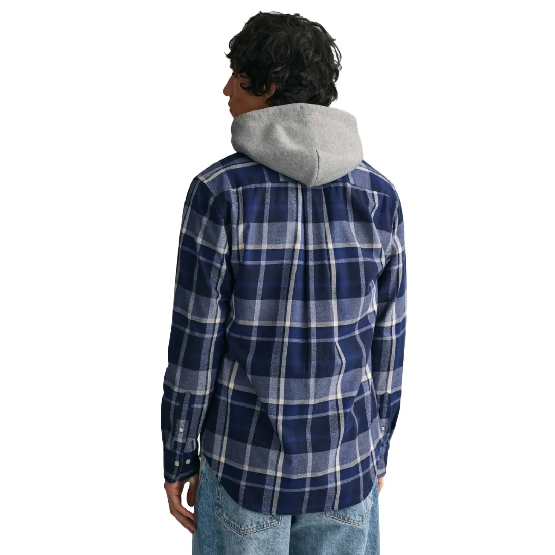 Gant Jaspé Check Shirt - Dark Blue