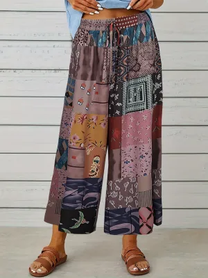 Gemusterte Patchwork Chinohose - Emma