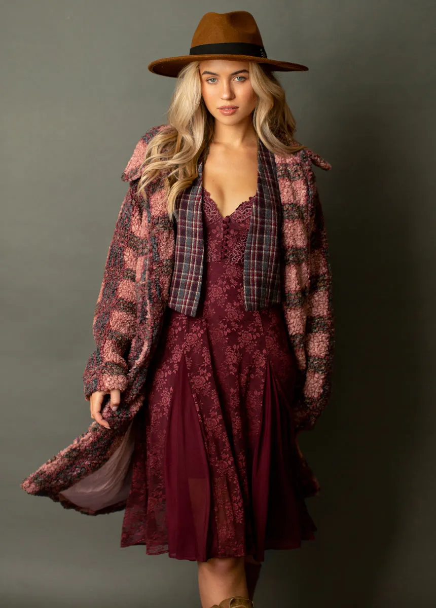 Gertie Coat in Rose Plaid