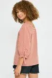 Girls Gingham Tie Sleeve Buttoned Blouse