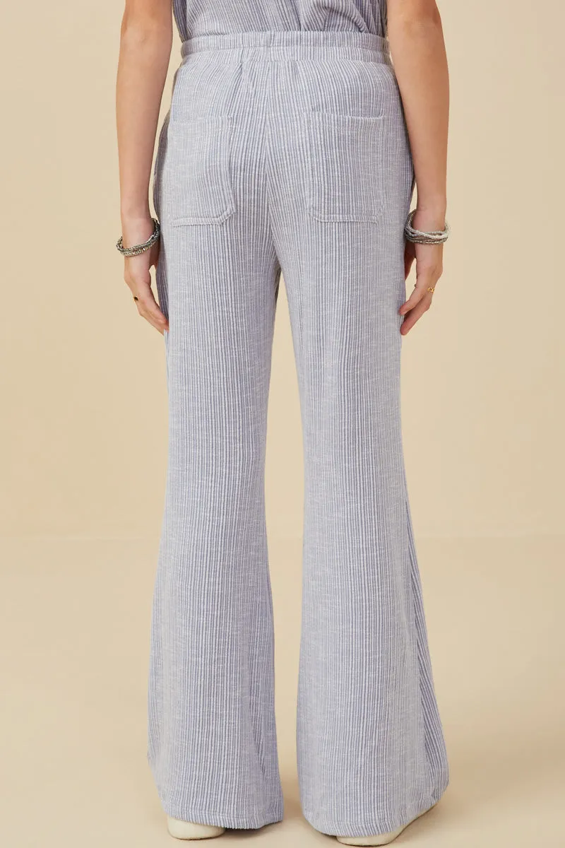 Girls Rib Knit Marled Wide Leg Pants