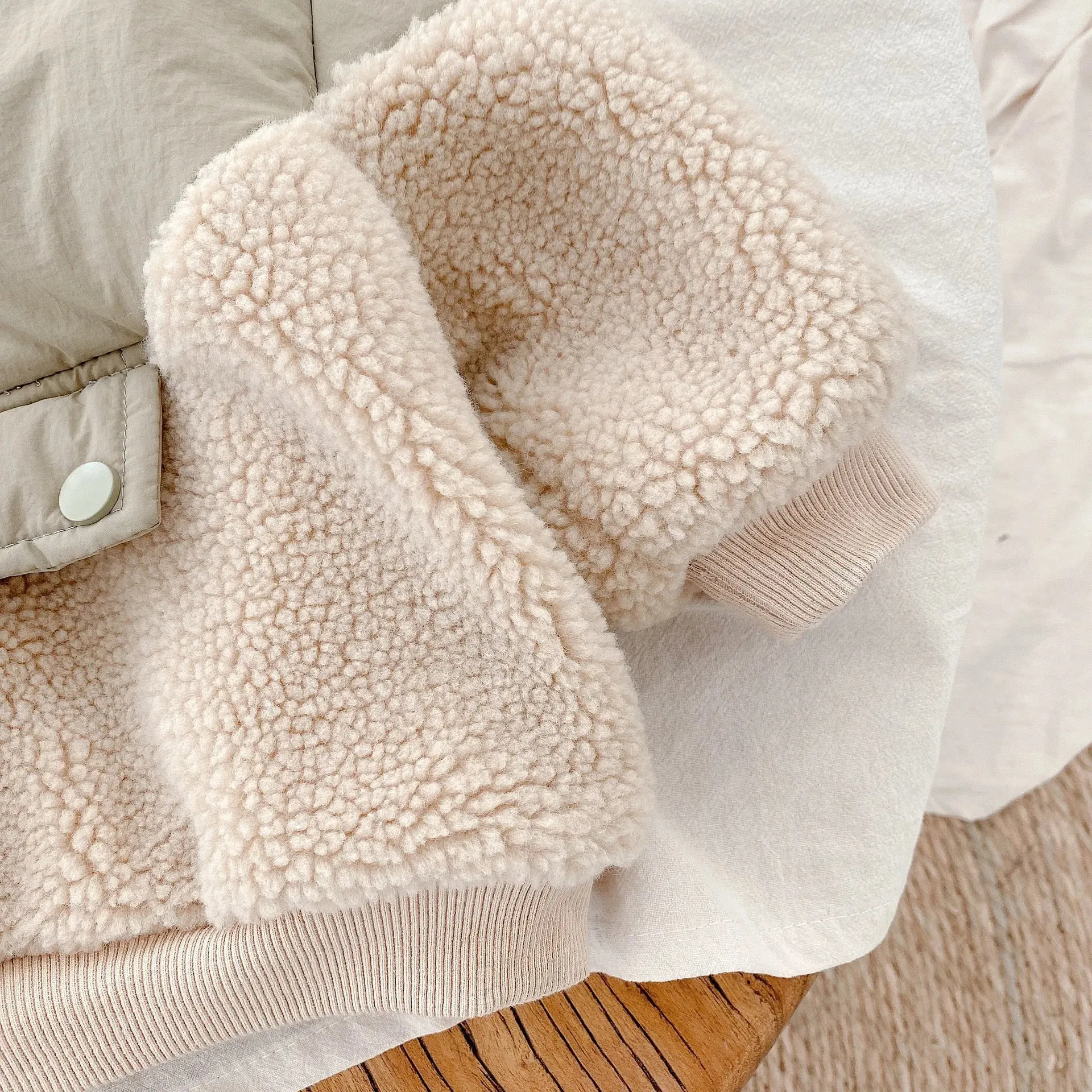 Girls' Warm Wool Coat – Winter Velvet Jacket for Kids 0-6Y