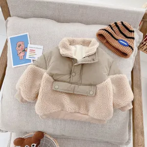 Girls' Warm Wool Coat – Winter Velvet Jacket for Kids 0-6Y