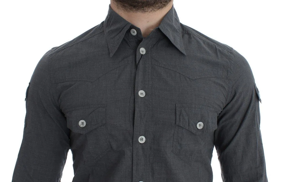 Gray Cotton SICILIA Regular Fit Casual Shirt