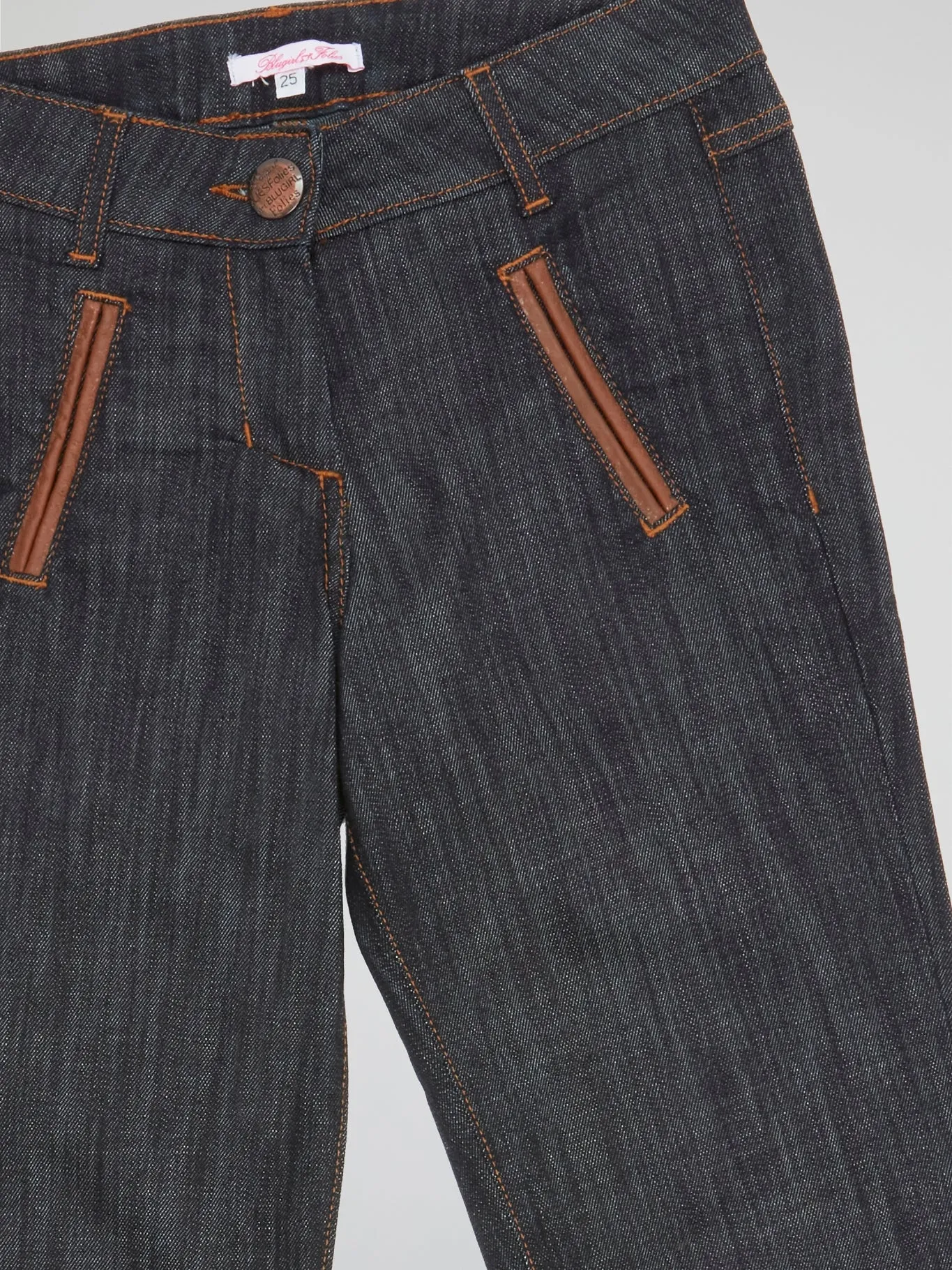 Grey Folded Hem Jeans